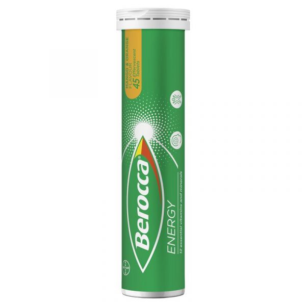 Berocca Energy Vitamin B C Mango Orange Flavour Effervescent Tablets 60 Pack 11