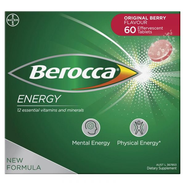 Berocca Energy Vitamin B C Original Berry Flavour Effervescent Tablets 60 Pack 9