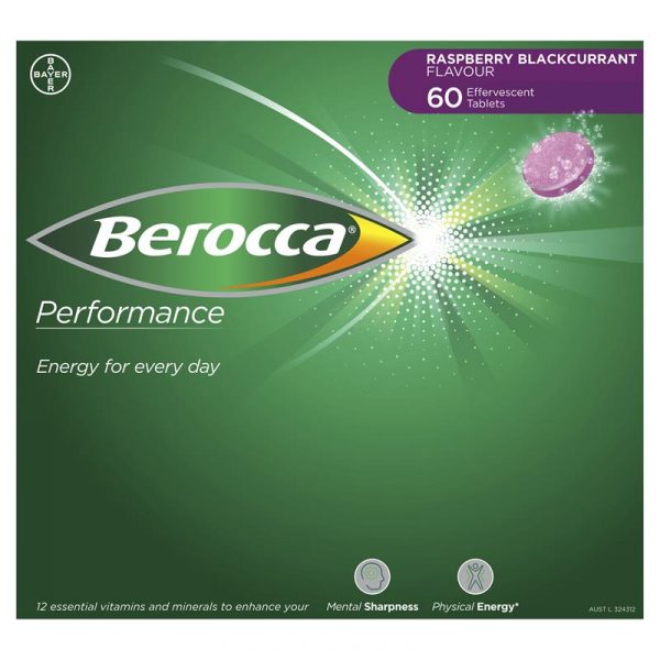 Berocca Energy Vitamin B C Raspberry Blackcurrant Flavour Effervescent Tablets 60 Pack 3