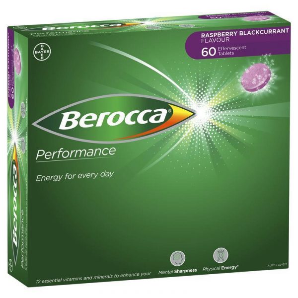 Berocca Energy Vitamin B C Raspberry Blackcurrant Flavour Effervescent Tablets 60 Pack 4