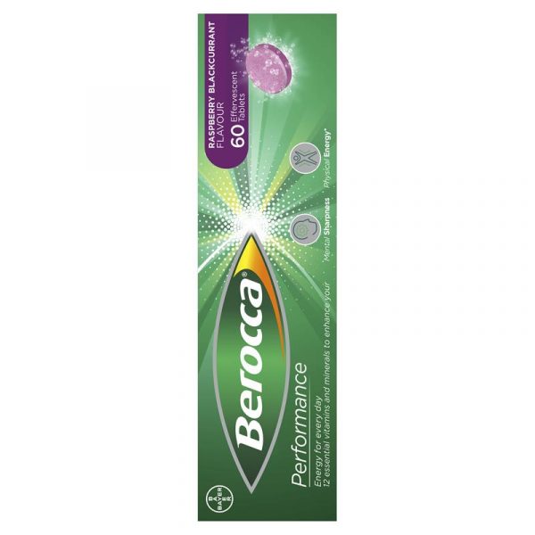 Berocca Energy Vitamin B C Raspberry Blackcurrant Flavour Effervescent Tablets 60 Pack 5