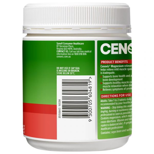 Cenovis Magnesium Muscle Health Supplement 250 Tablets Exclusive Size 10