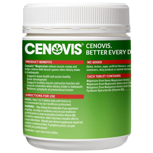 Cenovis Magnesium Muscle Health Supplement 250 Tablets Exclusive Size 9