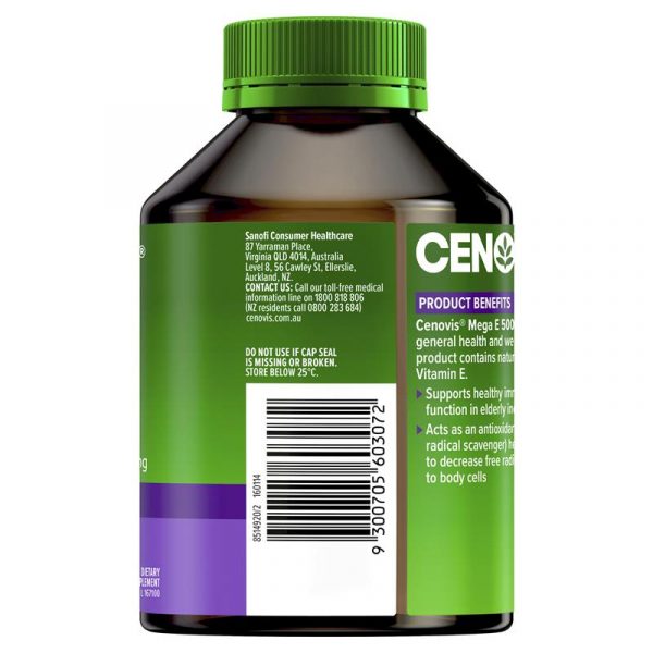 Cenovis Mega Vitamin E 500IU 250 Capsules 8