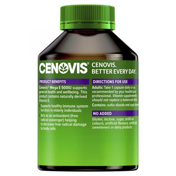 Cenovis Mega Vitamin E 500IU 250 Capsules 9