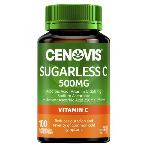 Cenovis Sugarless Vitamin C for Immune Support 500mg 100 Orange Flavour Chewable Tablets 1