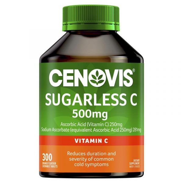 Cenovis Sugarless Vitamin C for Immune Support 500mg 300 Orange Flavour Chewable Tablets 1