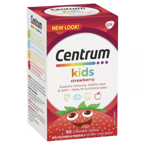 Centrum Kids Multi Vitamin 60 Strawberry Tablets 1