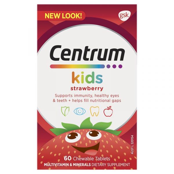 Centrum Kids Multi Vitamin 60 Strawberry Tablets 6