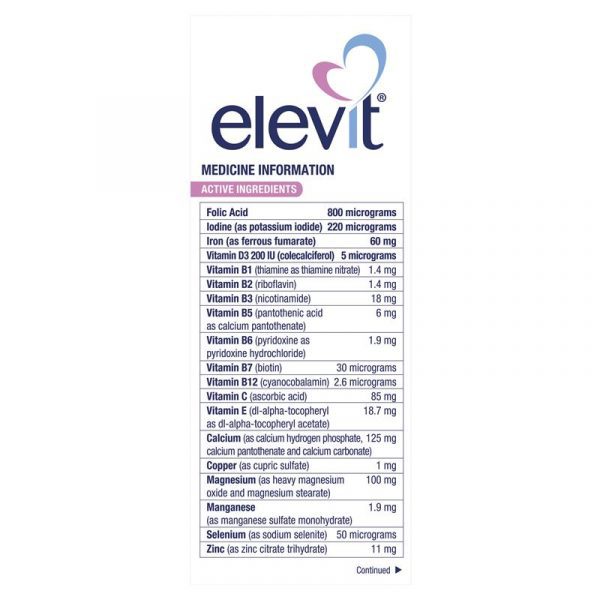 Elevit Pregnancy Multivitamin Tablets 100 Pack (100 Days) (1)