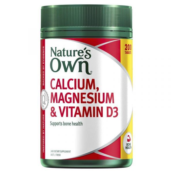 Natures Own Calcium Magnesium Vitamin D for Bones Muscles 200 Tablets 1