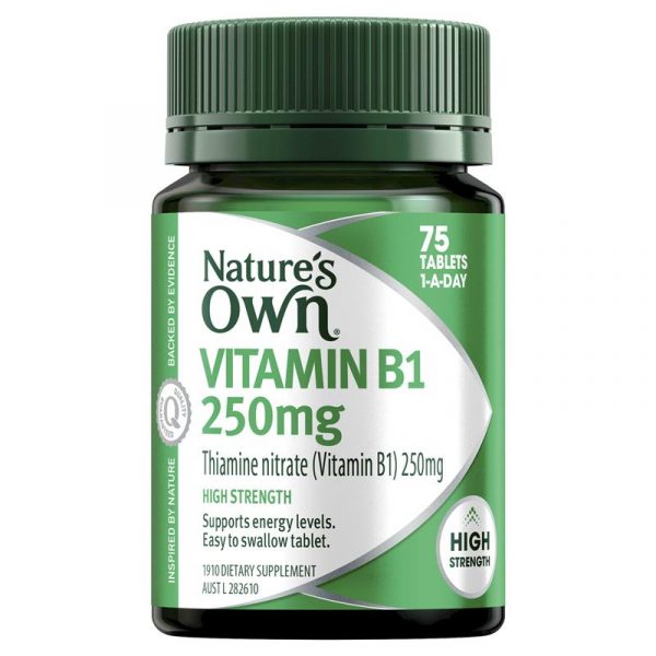 Natures Own Vitamin B1 250mg with Vitamin B for Energy Heart Health 75 Tablets 1