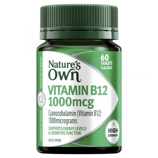 Natures Own Vitamin B12 1000mcg with Vitamin B for Energy 60 Tablets 1