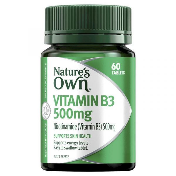 Natures Own Vitamin B3 500mg with Vitamin B for Energy Skin Health 60 Tablets 1