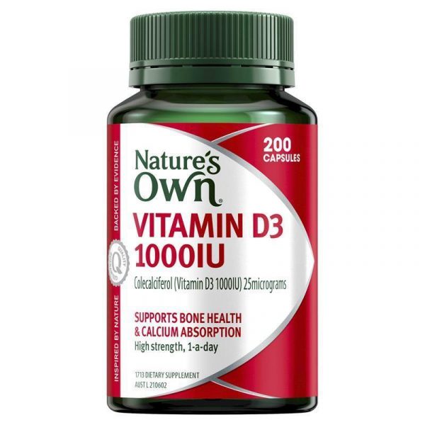 Natures Own Vitamin D 1000IU for Bone Health 200 Capsules 1