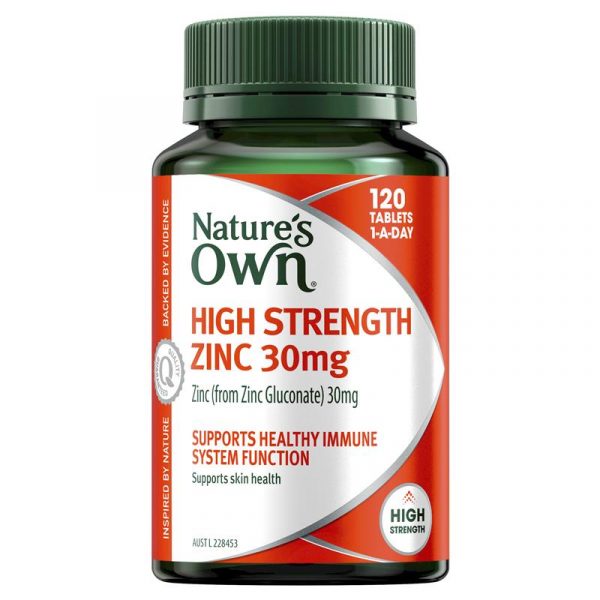 Natures Own Zinc High Strength 30mg for Immune Support 120 Tablets 1