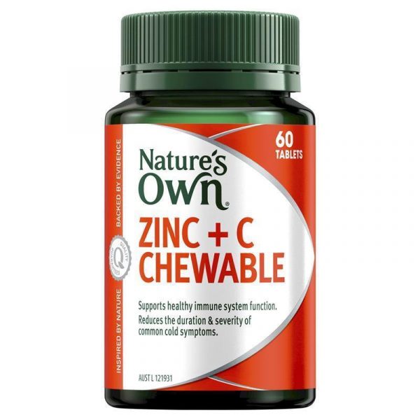 Natures Own Zinc Vitamin C for Immune Support 60 Chewable Tablets 1