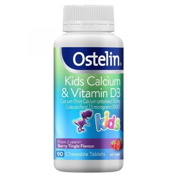 Ostelin Kids Calcium Vitamin D Chewable D3 for Childrens Bone Health Immunity 90 Tablets 1