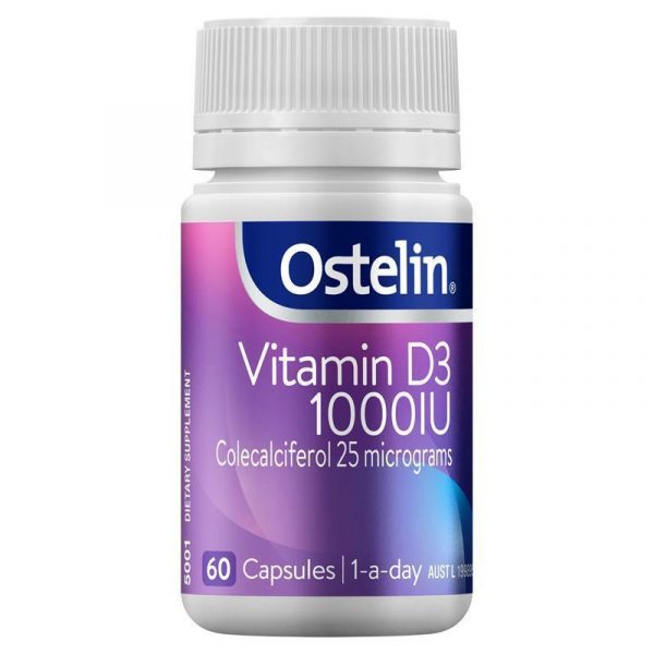 Ostelin Vitamin D 1000IU D3 for Bone Health Immune Support 60 Capsules 1