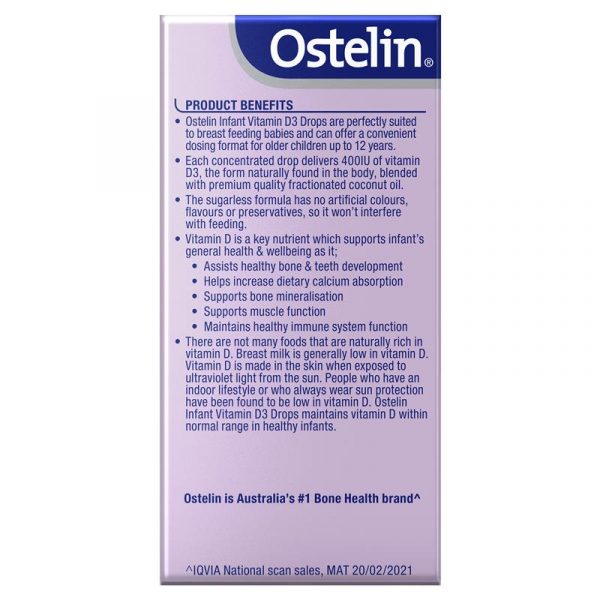 Ostelin Vitamin D Infant Drops D3 for Kids Bone Health Immune Support 2 2