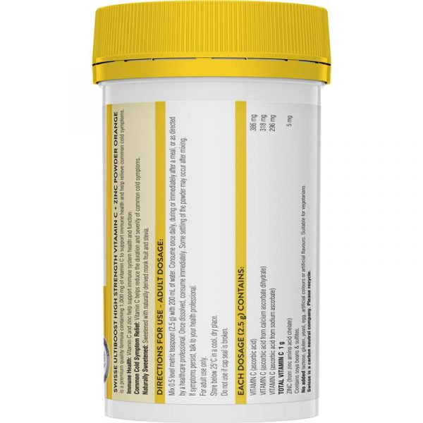 Swisse Vitamin C + Zinc Powder Orange 150g - Image 2