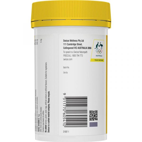 Swisse Vitamin C + Zinc Powder Orange 150g - Image 3