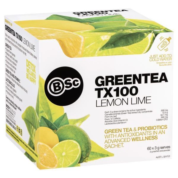 BSc Green Tea TX100 Lemon Lime 60 x 3g Serve 1