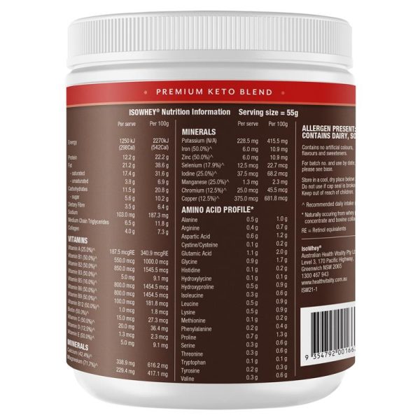 IsoWhey Keto Meal Replacement Shake Chocolate 550g 3