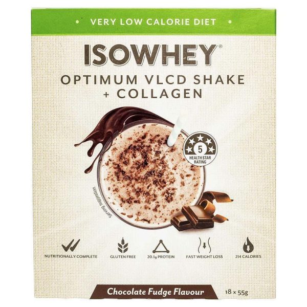 IsoWhey Optimum VLCD Shake Collagen Chocolate Fudge 18 x 55g 1