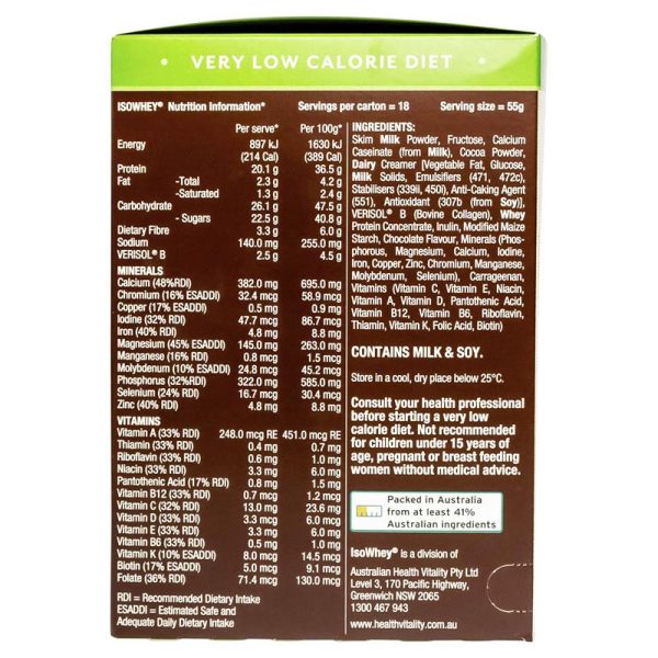 IsoWhey Optimum VLCD Shake + Collagen Chocolate Fudge 18 x 55g - Image 5