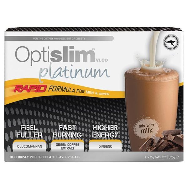 Optislim VLCD Platinum Chocolate Shake 21x25g Sachets