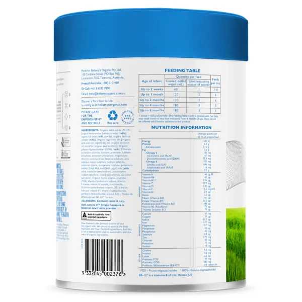 Bellamys Beta Genica 8 Step 1 Infant Formula 800g 3