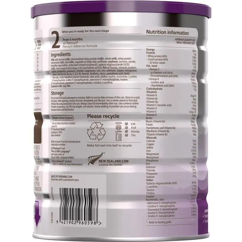 image 1 A2 Platinum Premium Infant Formula Stage 1 - Image 2